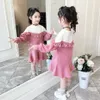 Teenage Girl Dresses Patchwork Dress Girls Ruffles Kids Casual Style Costume 6 8 10 12 14 210527