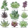 18 Pack Plantes succulentes artificielles Premium Faux Mini Flocage Réaliste Cactus Lotus Paysage Jardin Décor de bureau non potté 211104