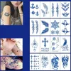 Succo duraturo Impermeabile Autoadesivo del tatuaggio temporaneo Catena di fiori Farfalla Inchiostro Flash Tatuaggi Vita femminile Sexy Body Art Tatuaggio finto J036