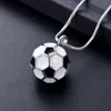 Pendant Necklaces Football Cremation Jewelry For Ashes Memorial Urn Necklace Stainless Steel Soccer Keepsake Holder