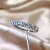 Eenvoudige stapelbare moissanite vinger ringen voor vrouwen solide 925 sterling zilver prachtige fijne ring mode-sieraden cadeau