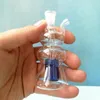 Mini Small smoking Glass Oil Burner Pipe with 10mm Bowl Colorful Percolater Bubblers Water Pipes Clear Hookah Tobacco Bowls Blue Whole Set Smoking Accessories