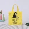 50pcs / lot Halloween Candy Sac Gift Wraps Reutilisable Eco Friendly Shopping Sacs Kindergarten Party Fabrication non tissée Tissu ou Treat de sac à main pliable Th0090