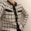 Autumn Women's Sweater Round Neck Single-breasted Loose All-match Long-sleeved Tweed Knit Cardigan Coat ZT1429 210427