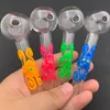 mini 10cm Colorful Pyrex Glass Oil burner glow in dark glass Oil Burner Tube Oil Burning Pipe glass pipes water pipes with octopus and s