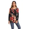 Womens Tops And Blouses O-neck Print Casual Long Sleeve Boho Clothing Women Plus Size Fashions Floral Blouse Shirts 210603