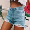 Arrivée Casual Summer Denim Femmes Shorts Taille Haute Fourrure Doublée Jambe Ouvertures Plus Taille Sexy Jeans Courts 210625