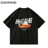 T-tröjor harajuku streetwear hip hop cartoon rolig anka kinesisk tryck kort ärm tee casual man bomull mode toppar 210602