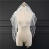 Bridal Veils Two Layer Veil With Comb Wedding Vail Solid Color Soft Tulle Short White Ivory Woman 2021 Veu De Noiva Curto