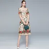 Sexy Perspectief Mesh Floral Embroidery Jurk Aankomst Zomer Korte Mouw Vintage Roses Long 210520