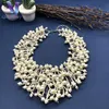 Lyxuttalande Pearl Choker halsband för kvinnor geometriska smycken fshion vit handgjorda chunky bröllop 2021 chokers