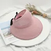 Ampla Brim Hats 2021 Moda Mulheres Verão Chapéu Dobrável Bohemia Sol Grande Praia Nylon Corda Vazio Top Caps