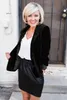 Frauen Blazer Samt Blazer Mantel Einreiher Langarm Damen Schwarz Blazer Jacke Mode frauen Nehmen Anzug Jacke X0721