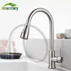Chrome/Nickel/Black/Gold Pull Out Kitchen Faucet 2-mode Sprayer 360 Rotation Single Handle Mixer Tap Sink Crane 210724