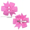 INS new 40 colors 3.3 Inches Kids Baby girls solid bow hairclip cute colorful ribbon hair clip baby Hair accessories