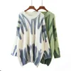 Roupa de Muer Koreaanse Mode Dames Pullover Sweaters Oneck Lange Tie Dye Trui Jumpers Jersey Mujer Femme 210430