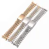 Link, Chain High Quality Stainless Steel Watchband Bracelet With Screw Links Curved End Watch Band