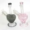 Narghilè a forma di cuore Tabacco Riciclatore Dab Rigs Bong in vetro Pipa ad acqua Raccogli ghiaccio con ciotola da 14 mm