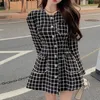 Abiti casual di alta qualità piccolo profumo partito francese mini abito per le donne 2021 autunno vintage abito femme coreano elegante tweed di lana