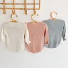 Infant Baby Boys Girls Knit Pure Color Rompers Clothing Spring Autumn Kids Boy Girl Long Sleeve Clothes 210429