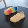 Printemps enfants garçon fille couleur unie tissé mouche chaussures enfants sans lacet baskets bébé premiers marcheurs G1025