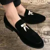 Men Loafers Velvet Fringe Rivet Slip On Big Size Dress Shoes Flat Soft Autumn Non Solid Breathable Mens Driving