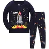 Осенняя весна Pajamas Baby Boys Rockets Пижамы Детские хлопковые с длинным рукавом Мода мультфильм пижама для одежды 210529