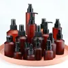 Tom Amber Glasflaska Prismot Lotion Spray Pump Container 15ml 30ml 60ml 100ml Gör upp kosmetiska provpaketflaskor