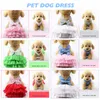 Dog Apparel Pet Summer Bowknot Costume Dress Striped Cat Puppy Wedding Princess Party Tutu Skirt Clothes