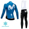 Set da corsa 2021 Kit da ciclismo in pile per sport invernali da uomo, pantaloni con bretelle termiche e collant