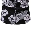 Белый цветочный принт Гавайская рубашка мужская пляж праздник алоха мужская повседневная рубашка Slim Fit с коротким рукавом тропическая рубашка Chemise 210522