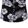 Biały Kwiatowy Drukuj Hawajski Koszula Mężczyźni Plaża Wakacje Aloha Mens Casual Koszula Slim Fit Krótki Rękaw Tropikalna Koszula Koszulka 210522