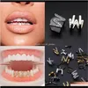 Grillz, Body Jewelry & White Gold Iced Out A-Z Custom Letter Grillz Fl Diamond Diy Fang Grills Bottom Tooth Cap Hip Hop Dental Mouth Teeth D