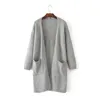 Women's Sweaters Women Autumn Winter Fashion Long Hollow Out Cardigan Oversized Knitted With Big Pockets