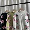 Korobov Blume Stickerei süßer japanischer Stil Frauen Strickjacken Koreanische Strickjacke Vintage Elegant O Hals Strickpullover 211011