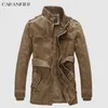 Caranfier Homens Pu Couro Longo Jaqueta Estilo Britânico Casual Homens de Businessmen Masculino Fleece Fleece Moto Quente Motociclista Outerwear Mens Parka 211119