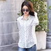 Women's Blouses & Shirts Women Chirffon 2022 Leather Print Shirt Elegant Office Lady Blouse Casual Long Sleeve Button Tops Chemise Femme