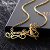 Designer Necklace Luxury Jewelry Personalized Stainless Steel Chain Fairy Angel Pendant Customized Nameplate for Women Wings Romantic Gifts