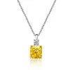 Fleur coupe 4ct aigue-marine diamant pendentif réel 925 en argent Sterling fête mariage pendentifs collier pour femmes Chocker bijoux