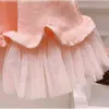 Moda Baby Girl Princess Sukienka Wzburzyć Tutu Wiosna Lato Jesień Berbeć Teen Girl Krótki Rękaw Vintage Dziewczyny Ubrania 1-12y 211027