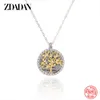Zdadan 925 Стерлинговое серебро Золотое дерево Жизнь Ожерелья для Женщин Сладкая Мода Ювелирные Изделия Обручальный подарок