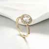 Wedding Rings Kfvanfi Classic Style Gold Color Big Zircon Single Stone Ring For Women Ladies294q