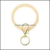 Kluczowe pierścienie Biżuteria Wristlet Bluechain Bransoletka Bransoletka Pierścień Moda Charm Okrągłe Człowiek Soft Sille Car Fob Holder Dla Kobiet Drop Dostawa 2021 3F