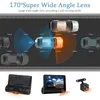 Telecamere per retromarcia per auto Telecamere Sensori di parcheggio 3 Obiettivo Dash Camera Display da 4 pollici HD 1080P DVR Videoregistratore grandangolare da 170 gradi con