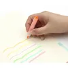 Jeu de stylo lapin, mini stylo surligneur Kawai, fournitures de bureau, papeterie, outils d'écriture, 6 unités/ensemble