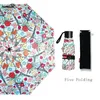 Femme Petit et Pratique Parapluie Soleil Pluie Coupe-Vent Léger Pliant Portable Fleur Parapluies pour Femmes Enfants