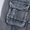 Женские джинсы Женская осенняя мода винтажная улица Y2K с низкой талией ретро джинсовые брюки Беспокойный мама, парень, брюк, груз