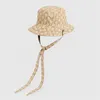 Chapeau seau de styliste avec lettres complètes, Snapbacks Double face, chapeaux de pêcheur, casquettes de soleil à bandes, pour hommes et femmes, pour l'extérieur, Cap288C