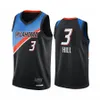 Anpassade tryckta män Jersey Steven Adams Shai Gilgeous-Alexander 2020-21 Black City Basketball Jerseys Uniform