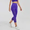Sport yoga byxor hög midja energi sömlös fitness beskärda leggings kvinnor mage kontroll gym löper tights 210929